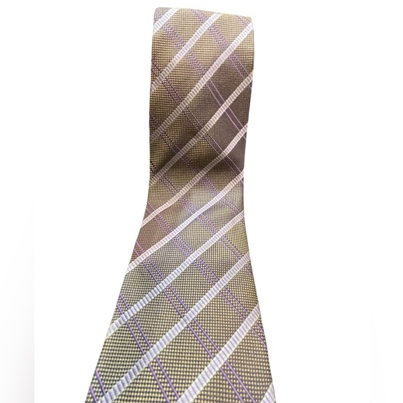 🖤❤️100% SILK Beautiful Valerio Galati Lavender & Golden Tie. STUNNING!! - Picture 3 of 7